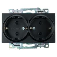 Розетка 2-местная Stekker Катрин GLS16-7114-05 черный 39612