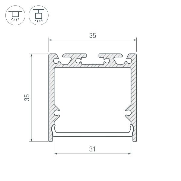 Профиль Arlight SL-Line-3535-3000 Anod 036196