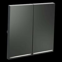 Клавиши для выключателя/переключателя двухклавишного с подсветкой S70 (титан) Voltum VLS000406