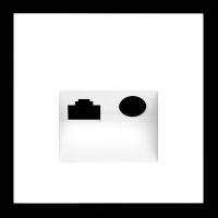 Накладка для розетки TV+RJ45 кат. 6, S70 (белый матовый) Voltum VLS002702