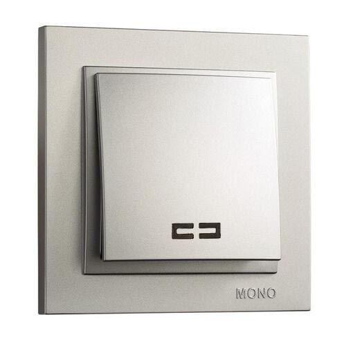 Выключатель Mono Electric Despina одноклавишный с подсветкой серебро 102-212125-101 Выключатель Mono Electric Despina одноклавишный с подсветкой серебро 102-212125-101