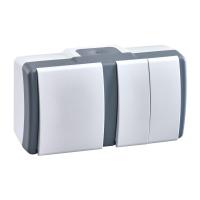 Выключатель Mono Electric Octans IP54 одноклавишный - двухклавишный бело-серый 154-020001-179 Выключатель Mono Electric Octans IP54 одноклавишный - двухклавишный бело-серый 154-020001-179