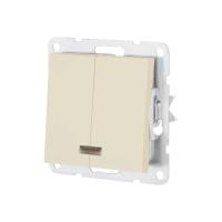 Выключатель двухклавишный LK Studio LK80 c подсветкой бежевый матовый 841202-1 Выключатель двухклавишный LK Studio LK80 c подсветкой бежевый матовый 841202-1