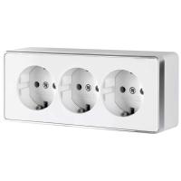 Розетка тройная с заземлением и шторками Werkel Gallant белый W5073101 4690389163913
