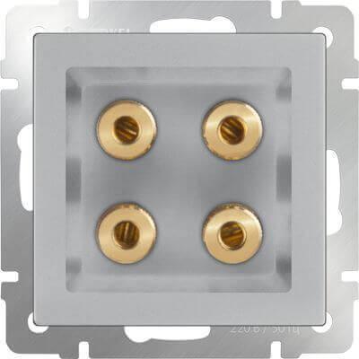 Акустическая розетка Werkel х4 серебряный WL06-AUDIOx4 4690389059292