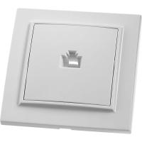 Розетка компьютерная 1-местная RJ-45 Stekker, PST00-9007-01 Эрна, белый 39047