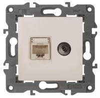 Розетка комбинированная RJ45+TV ЭРА Elegance 14-3110-02 Б0034315 Розетка комбинированная RJ45+TV ЭРА Elegance 14-3110-02 Б0034315