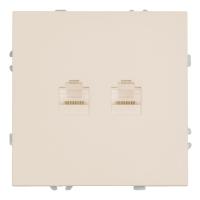 Розетка компьютерная 2-местная RJ-45 (механизм), Stekker Эмили, RST00-5111-08, кашемир, soft touch 49900