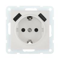 Розетка LK Studio с з/к + 2хUSB разъема, 2А (белый) LK60 868004-1