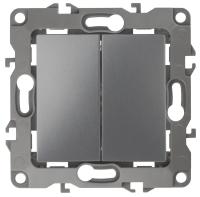 Выключатель двухклавишный ЭРА 12 10AX 250V 12-1104-12 Б0019287 Выключатель двухклавишный ЭРА 12 10AX 250V 12-1104-12 Б0019287