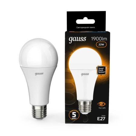 Лампа светодиодная Gauss E27 22W 3000К матовая 102502122