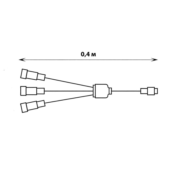 Провод-разветвитель для гирлянд Uniel UCX-F90 S3/0.4M/WH UL-00013234