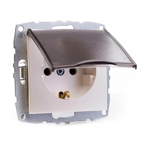 Розетка 2К+З Mono Electric Despina/ Larissa 16A 250V с крышкой винтовое подключение жемчуг 500-002521-118 Розетка 2К+З Mono Electric Despina/ Larissa 16A 250V с крышкой винтовое подключение жемчуг 500-002521-118