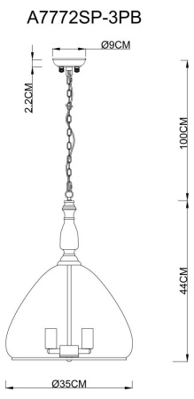 Подвесная люстра Arte Lamp Bell A7772SP-3PB
