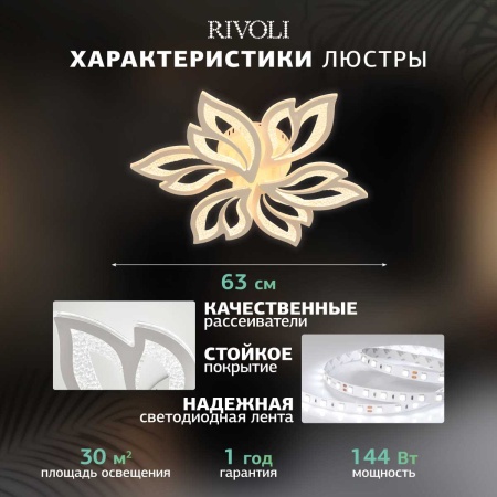 Потолочная светодиодная люстра Rivoli Teodora 6149-106 Б0066418