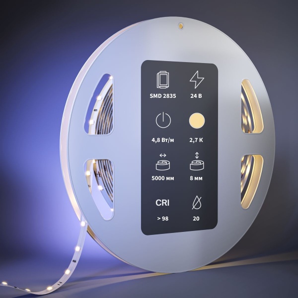 Светодиодная лента Maytoni 4,8W/m 60LED/m 2835SMD теплый белый 5M 201081
