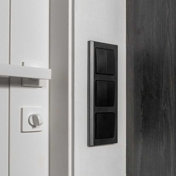 Выключатель Werkel двухклавишный черный матовый W1120008 4690389156700