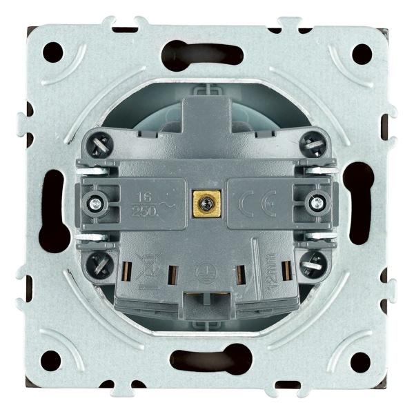 Розетка 1-местная с крышкой с защ. штор Stekker, б/з, 250В, 16А, серия Эмили, RST16-5113-05, черный уголь, soft touch 49852