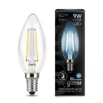 Лампа светодиодная филаментная E14 9W 4100К прозрачная 103801209
