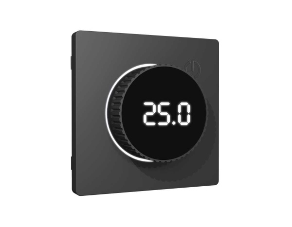 Лицевая панель ALFA (Графит мягкое касание) для терморегулятора теплого пола с цифровым дисплеем QUANT AP9058