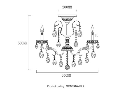 Потолочная люстра Crystal Lux Montana PL9