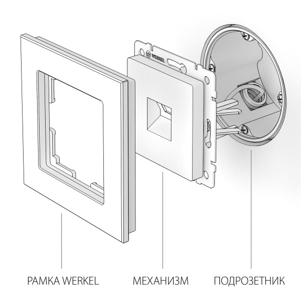 Телефонная розетка RJ-11 Werkel черный матовый WL08-RJ-11 4690389086755