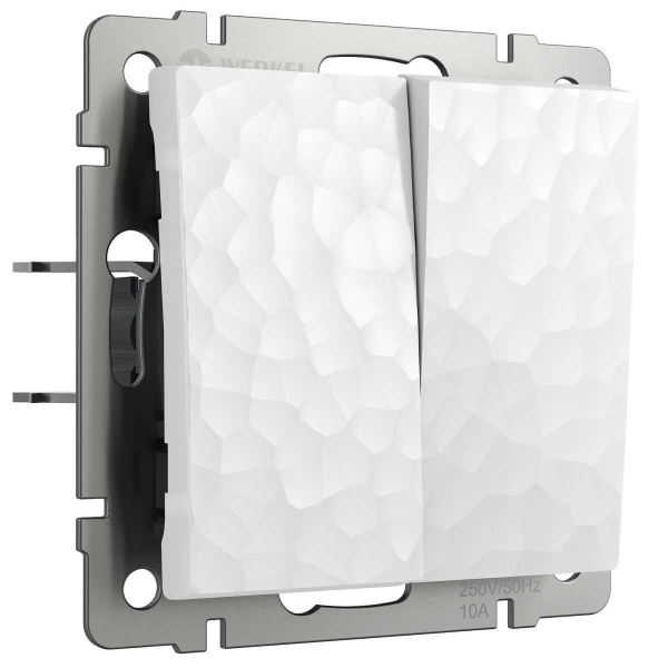 Выключатель Werkel Hammer двухклавишный белый W1220001 4690389162268