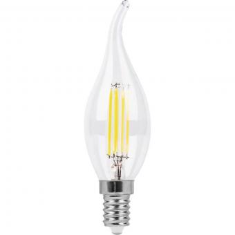 Лампа светодиодная Feron E14 7W 2700K Свеча на ветру Матовая LB-67 25786