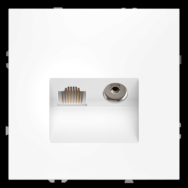 Розетка телевизионная встраиваемая Voltum S70 TV+RJ45 кат. 6 белый матовый VLS060702