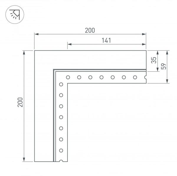 Коннектор L-образный внутренний Arlight SL-Linia32-Fantom-Edge 030100