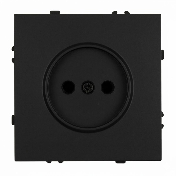 Розетка 1-местная с защитной шторкой (механизм), STEKKER,  б/з, 250В, 16А, серия Эмили, RST16-5109-05, черный уголь, soft touch 49850