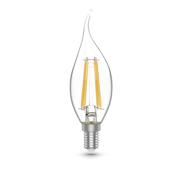Лампа светодиодная филаментная Gauss E14 4,5W 4100К прозрачная 1041125