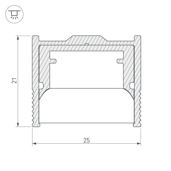 Профиль Arlight WPH-Floor22-2000 ANOD 023291