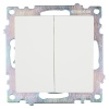 Выключатель двухклавишный Stekker Катрин белый GLS10-7104-01 39300