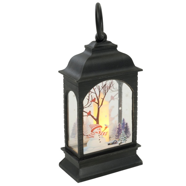 Световая фигура Свеча "Снеговик" 1LED (батарейки в компл), 12,5см, черный, LT128