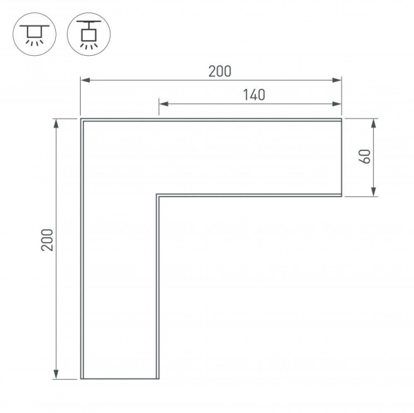 Коннектор L-образный Arlight SL-Line-6070 030141 Коннектор L-образный Arlight SL-Line-6070 030141