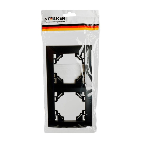 Рамка 2-постовая Stekker Эрна Элегант черный PFR00-9012-03 49662