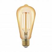 Лампа светодиодная филаментная диммируемая E27 4W 1700К золотая 11696