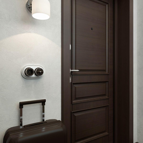 Розетка с заземлением Werkel Vintage мокко матовый/хром W5871052 4690389174711 Розетка с заземлением Werkel Vintage мокко матовый/хром W5871052 4690389174711