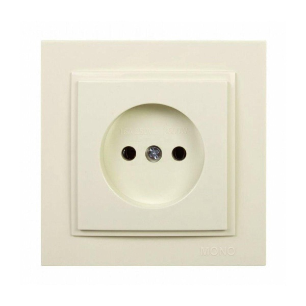 Розетка 2К Mono Electric Despina 16A 250V винтовое подключение крем 102-170022-116 Розетка 2К Mono Electric Despina 16A 250V винтовое подключение крем 102-170022-116