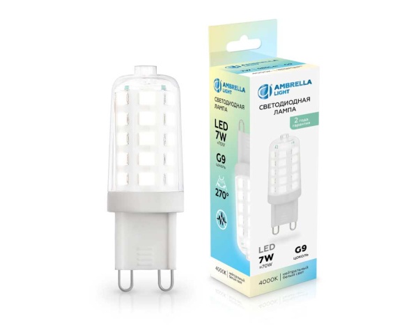 Светодиодная лампа G9 7W 4000K Ambrella light Bulding 100704