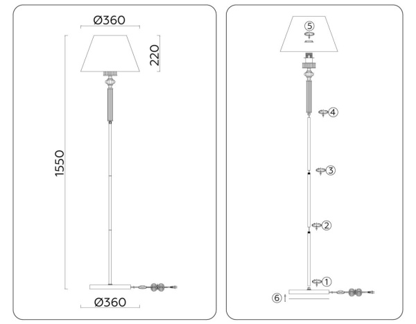 Торшер Ambrella light High Light LH71028