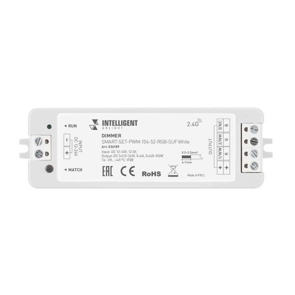 Диммер Arlight Smart-Set-PWM-104-52-Rgb-Suf White 036189 Диммер Arlight Smart-Set-PWM-104-52-Rgb-Suf White 036189