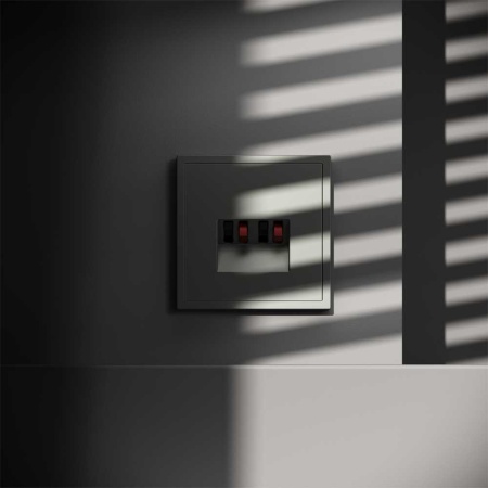 Розетка акустическая встраиваемая Voltum S70 4-местная, (титан) VLS060306