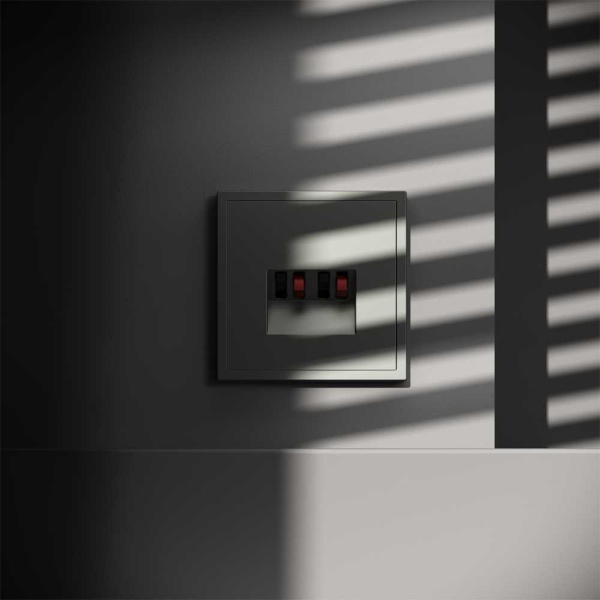 Розетка акустическая встраиваемая Voltum S70 4-местная, (титан) VLS060306