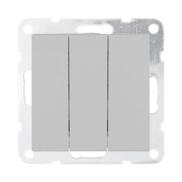 Выключатель 3-кл. LK Studio 16 A, 250 B (серебристый металлик) LK80, 842103-1