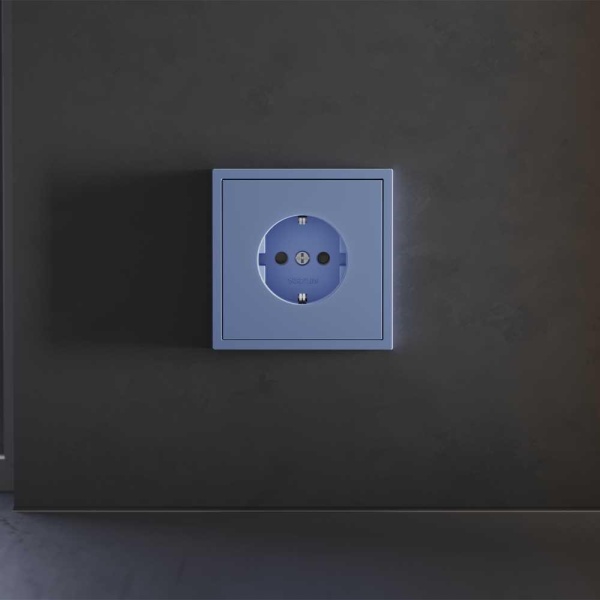 Накладка для розетки с заземлением и защитными шторками, S70 (деним) Voltum VLS000715