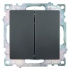 Выключатель двухклавишный Stekker Катрин черный GLS10-7104-05 39606