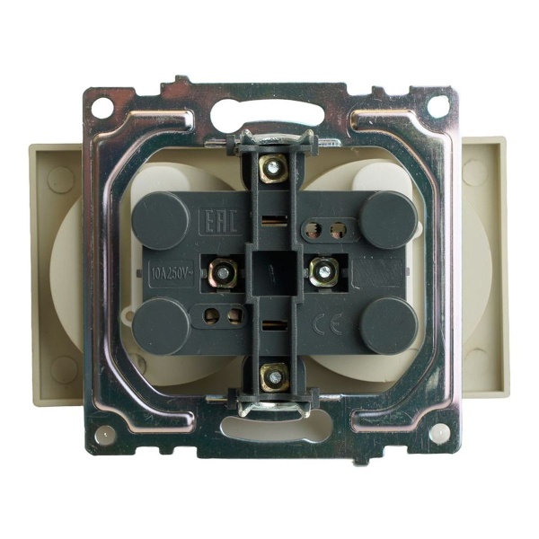 Розетка двойная 2P Stekker Катрин со шторками золото GLS10-7113-08 49225