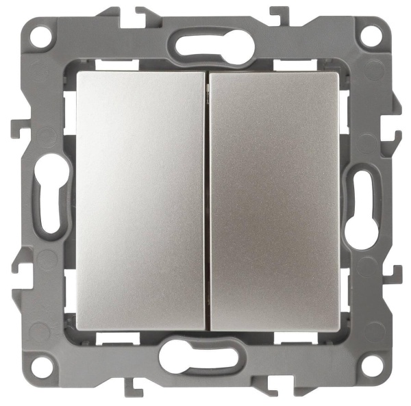 Переключатель двухклавишный ЭРА 12 10AX 250V 12-1106-04 Б0014666 Переключатель двухклавишный ЭРА 12 10AX 250V 12-1106-04 Б0014666